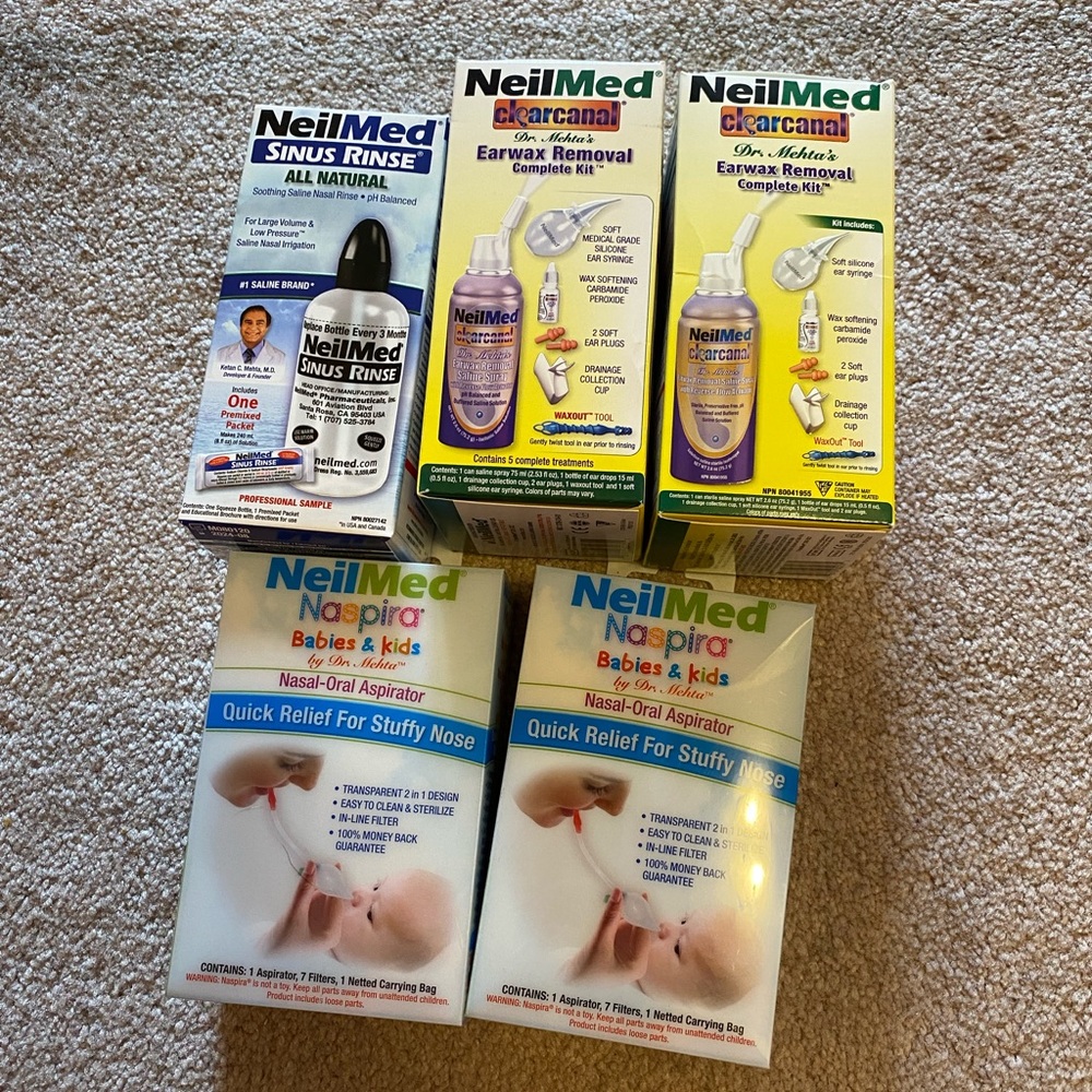 ⭐️4/$20⭐️Neilmed Sinus Rinse Earwax Remover Aspirator Bundle